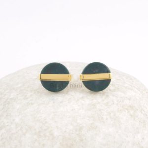 Flat Round Earring – Bloodstone Earring – Gemstone Stud Earrings – Gold Plated – 925 Silver Stud Earrings – Gift for Her – 12mm Stud Earring | Natural genuine Bloodstone earrings. Buy crystal jewelry, handmade handcrafted artisan jewelry for women.  Unique handmade gift ideas. #jewelry #beadedearrings #beadedjewelry #gift #shopping #handmadejewelry #fashion #style #product #earrings #affiliate #ad