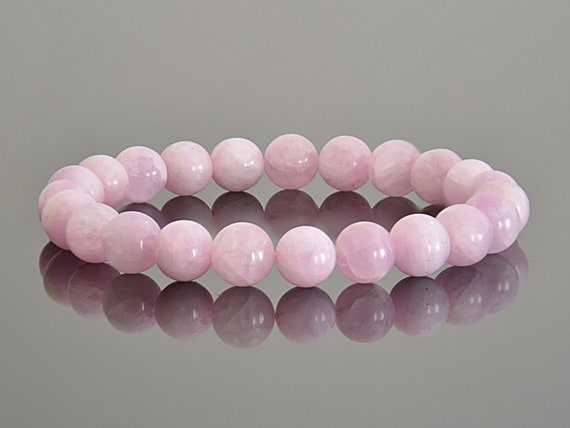 100% Natural 8mm Kunzite Bracelet High Grade Premium Authentic Aaa+ Light Purple Pink Healing Bracelet