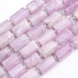 Shop Kunzite Beads! Genuine Natural Kunzite Loose Beads Grade AA Faceted Nugget Rectangle Tube Shape 6-9mm | Natural genuine beads Kunzite beads for beading and jewelry making.  #jewelry #beads #beadedjewelry #diyjewelry #jewelrymaking #beadstore #beading #affiliate #ad