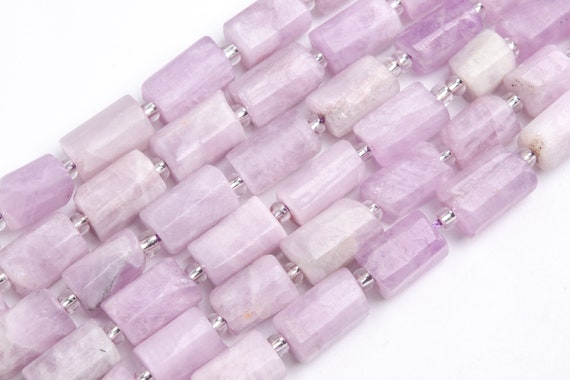 Genuine Natural Kunzite Loose Beads Grade Aa Faceted Nugget Rectangle Tube Shape 6-9mm