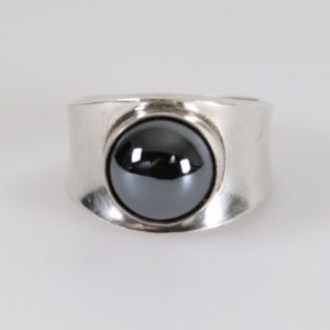 Shop Hematite Rings! Georg Jensen Hematite Ring 124 Size US 5 | Vintage Sterling Silver | Poul Hansen Modernist | Natural genuine Hematite rings, simple unique handcrafted gemstone rings. #rings #jewelry #shopping #gift #handmade #fashion #style #affiliate #ad