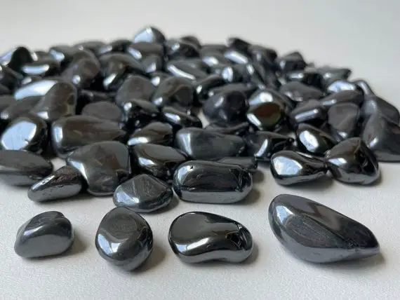 Grade A++ Hematite Tumbled Stones, 0.75"-1.5" Tumbled Hematite, Hematite Crystal, Polished Hematite, Pick A Weight