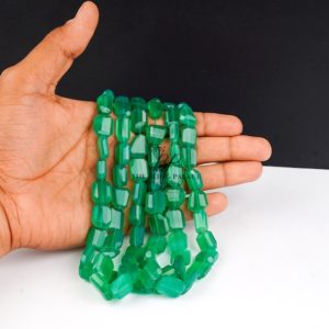 Green Onyx Faceted Nuggets Beads, 6 / 8 To 14 / 18 Mm Green Onyx Leaser Cut Beads, Faceted Green Onyx Tumble Beads, 16” Strand Aaa+ Quality | Natural genuine beads Gemstone beads for beading and jewelry making.  #jewelry #beads #beadedjewelry #diyjewelry #jewelrymaking #beadstore #beading #affiliate #ad