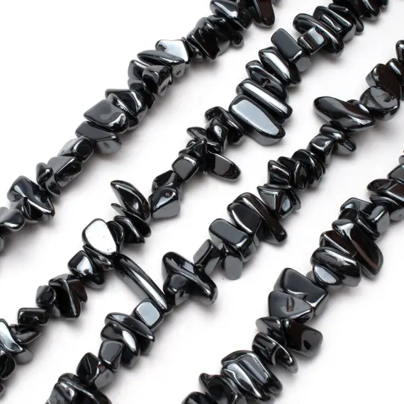Hematite Chip Beads 5-8mm 32" Strand | Nonmagnetic | Crystal Gemstone Tiny For Jewelry Making Irregular Nugget