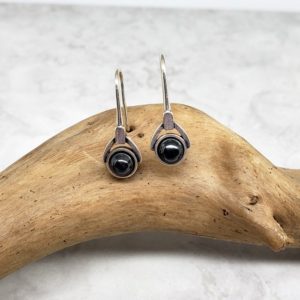 Shop Hematite Jewelry! Hematite Earrings, Sterling Silver, Gemstone Earrings, Stone Jewelry, Dangle Earrings, Black Drop Earrings, Petite, Small, Lightweight | Natural genuine Hematite jewelry. Buy crystal jewelry, handmade handcrafted artisan jewelry for women.  Unique handmade gift ideas. #jewelry #beadedjewelry #beadedjewelry #gift #shopping #handmadejewelry #fashion #style #product #jewelry #affiliate #ad