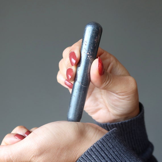 Hematite Massage Wand Protective Vibes Deep Energy Stone