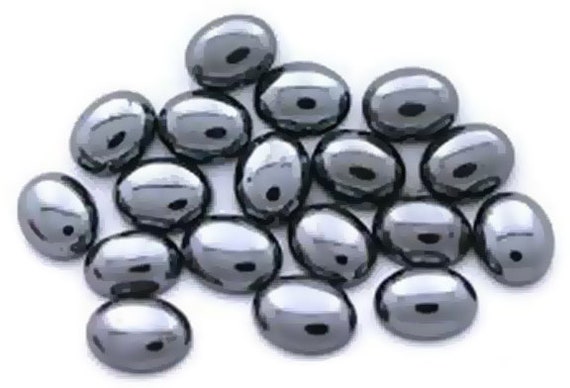 Hematite Oval Cabochons, Amazing Luster, Aaa Quality, 8 X 6 Mm, 10 Per Pkg