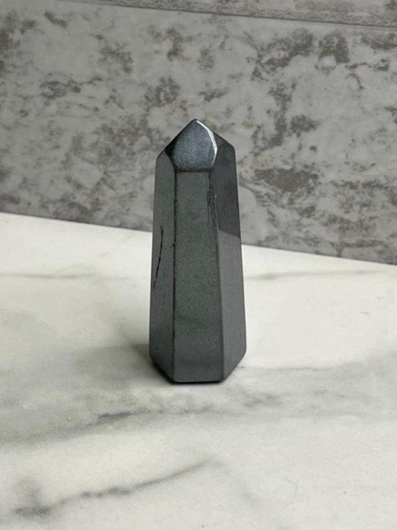 Hematite Point / Small Tower / Obelisk Crystal / Root Chakra / Grounding Spell / Attraction Stone / Achieve Goals / Manifesting
