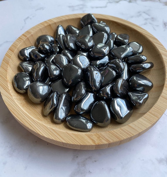 Hematite Tumbled Pebbles Stones - 1 Piece High Quality Gemstone - Root Chakra - Grounding & Protection