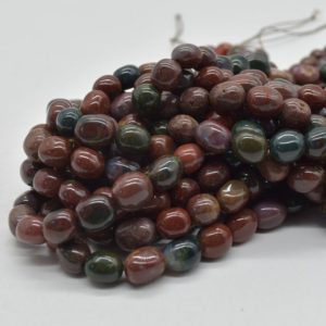 Shop Bloodstone Chip & Nugget Beads! High Quality Grade A Natural Bloodstone Semi-precious Gemstone Pebble Tumbled stone Nugget Beads 7mm-10mm – 15" strand | Natural genuine chip Bloodstone beads for beading and jewelry making.  #jewelry #beads #beadedjewelry #diyjewelry #jewelrymaking #beadstore #beading #affiliate #ad