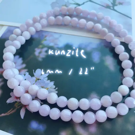 Kunzite Bracelet | Pink Kunzite Bracelet | Natural Gemstone Bracelet | Beaded Bracelet | Wrap Bracelet | 6mm Bead Bracelet | Womens Gift