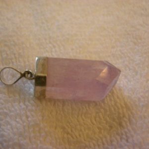 Shop Kunzite Pendants! Kunzite crystal point all natural pink kunzite pendant with silver bail 1 1/8 inch | Natural genuine Kunzite pendants. Buy crystal jewelry, handmade handcrafted artisan jewelry for women.  Unique handmade gift ideas. #jewelry #beadedpendants #beadedjewelry #gift #shopping #handmadejewelry #fashion #style #product #pendants #affiliate #ad