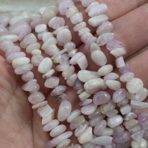 Shop Kunzite Chip & Nugget Beads! Kunzite Polished Nuggets – Large Smooth Chips – Semi-precious Stone Beads | Natural genuine chip Kunzite beads for beading and jewelry making.  #jewelry #beads #beadedjewelry #diyjewelry #jewelrymaking #beadstore #beading #affiliate #ad