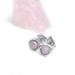 Shop Kunzite Earrings! Kunzite Sterling Small Studs/Kunzite Earrings/ 925 Sterling Silver/ Reiki Healing/ Healing Crystals/ Natural Kunzite/ Personal Gifts | Natural genuine Kunzite earrings. Buy crystal jewelry, handmade handcrafted artisan jewelry for women.  Unique handmade gift ideas. #jewelry #beadedearrings #beadedjewelry #gift #shopping #handmadejewelry #fashion #style #product #earrings #affiliate #ad