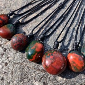 Large Bloodstone Pendant, Negative Energy Protection Necklace, Green-Red Crystal Necklace, Spiritual Jewelry, Meaningful Gifts for Him & Her | Natural genuine Bloodstone pendants. Buy crystal jewelry, handmade handcrafted artisan jewelry for women.  Unique handmade gift ideas. #jewelry #beadedpendants #beadedjewelry #gift #shopping #handmadejewelry #fashion #style #product #pendants #affiliate #ad