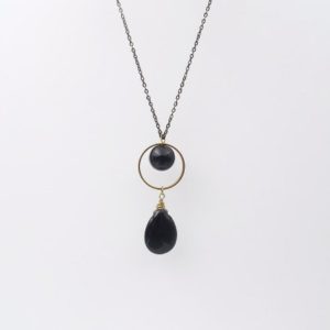 Shop Onyx Necklaces! Long Onyx necklace, Onyx and raw brass necklace, Agate necklace | Natural genuine Onyx necklaces. Buy crystal jewelry, handmade handcrafted artisan jewelry for women.  Unique handmade gift ideas. #jewelry #beadednecklaces #beadedjewelry #gift #shopping #handmadejewelry #fashion #style #product #necklaces #affiliate #ad