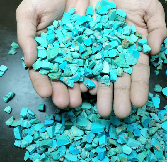 Natural American Turquoise Rough Rocks Arizona Mexican Mines Turquoise Rough Genuine Raw Turquoise Rocks Size 6mm-10mm Turquoise Slices
