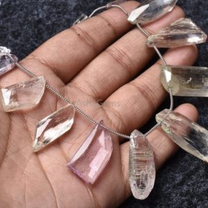 Shop Kunzite Chip & Nugget Beads! Natural Kunzaite Faceted Nugget Shape beads,8" Strand Kunzite Free Size Beads, Multi Color Kunzite Nugget Gemstone beads For Jewelry Makings | Natural genuine chip Kunzite beads for beading and jewelry making.  #jewelry #beads #beadedjewelry #diyjewelry #jewelrymaking #beadstore #beading #affiliate #ad