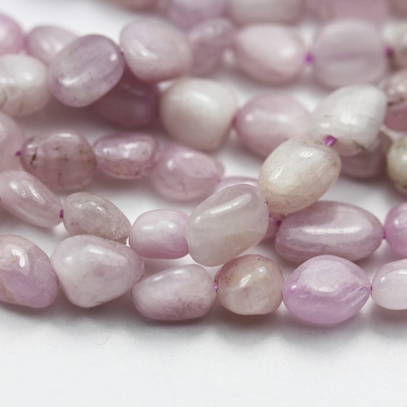 Natural Kunzite, 8mm *10-12mm Nugget Shape  Gemstone, One Full Strand, About 45beads, 16" , 1mm Hole