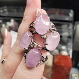 Shop Kunzite Rings! Natural Kunzite Ring | Non-Adjustable | 925 Sterling Silver Stamped | Stocking Stuffer | Natural genuine Kunzite rings, simple unique handcrafted gemstone rings. #rings #jewelry #shopping #gift #handmade #fashion #style #affiliate #ad