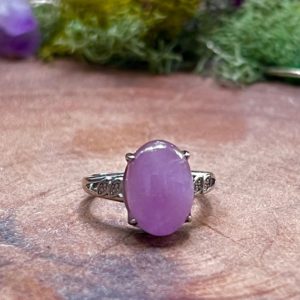 Shop Kunzite Rings! Natural Kunzite Ring with White Bronze | Natural genuine Kunzite rings, simple unique handcrafted gemstone rings. #rings #jewelry #shopping #gift #handmade #fashion #style #affiliate #ad