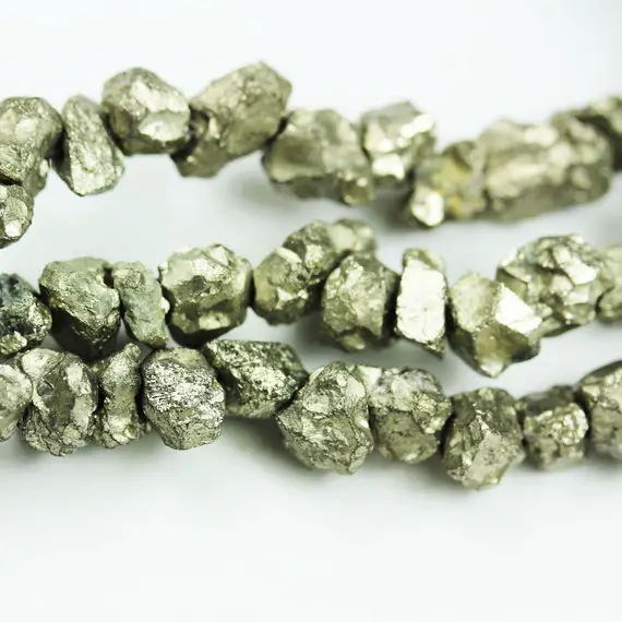 Natural Pyrite ,one Full Strand Natural Gemstone 7-9mm Chips Bead, 16inch,1mm Hole, About 70beads