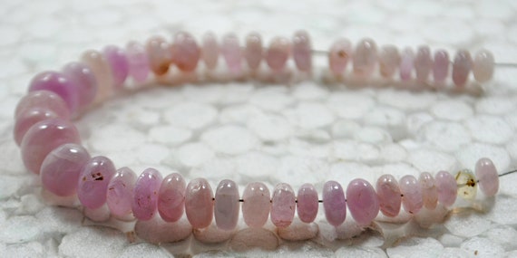 Natural Raw Pink Kunzite Gemstone Beads Roundel Shape Smooth Beads Size 5-9 Mm Approx Length 8 Inch Natural Stone Kunzite For Jewelry Making