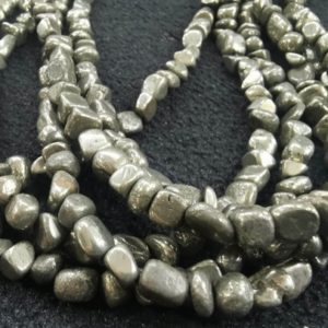 Shop Pyrite Chip & Nugget Beads! Natural Raw Pyrite Nuggets, Gold Chip Nugget Beads, Boho Beads, Irregular freeform bamboo Pebble Crystal Craft Supplies, Gemstone 16inch | Natural genuine chip Pyrite beads for beading and jewelry making.  #jewelry #beads #beadedjewelry #diyjewelry #jewelrymaking #beadstore #beading #affiliate #ad
