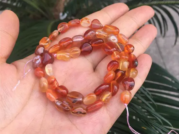 Natural Red Agate Bead Freeform Beads 6mm - 10mm Red Onyx Nugget Beads 15 Inches Strand For Making Jewelry