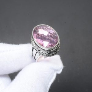 Pink Kunzite Ring Pink Kunzite Gemstone Handmade 925 Sterling Silver Ring For Anniversary Gift Ring For Mom Kunzite Ring For Wedding Gift | Natural genuine Array jewelry. Buy handcrafted artisan wedding jewelry.  Unique handmade bridal jewelry gift ideas. #jewelry #beadedjewelry #gift #crystaljewelry #shopping #handmadejewelry #wedding #bridal #jewelry #affiliate #ad