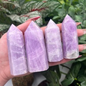 Rare High Quality Kunzite Crystal Point/Tower (Qty: 1) (Lot 1) | Natural genuine stones & crystals in various shapes & sizes. Buy raw cut, tumbled, or polished gemstones for making jewelry or crystal healing energy vibration raising reiki stones. #crystals #gemstones #crystalhealing #crystalsandgemstones #energyhealing #affiliate #ad