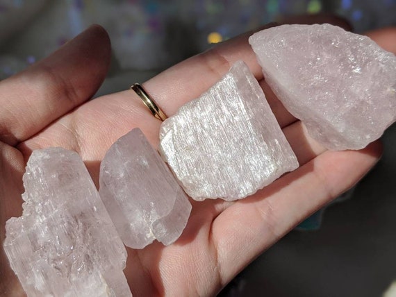 Rare Natural Pink Kunzite Crystal Specimens