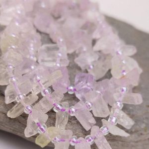 Shop Kunzite Chip & Nugget Beads! Rare pretty Natural Crystal Kunzite Beads. Kunzite Wands. Kunzite chunks freeform. Choose Quantity | Natural genuine chip Kunzite beads for beading and jewelry making.  #jewelry #beads #beadedjewelry #diyjewelry #jewelrymaking #beadstore #beading #affiliate #ad
