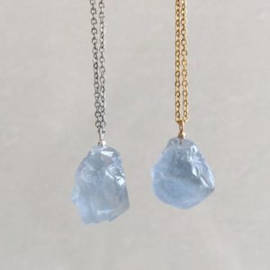 Raw Celestite necklace – blue celestite necklace-  healing crystals and stones – celestite crystal- Best gift for her | Natural genuine Gemstone necklaces. Buy crystal jewelry, handmade handcrafted artisan jewelry for women.  Unique handmade gift ideas. #jewelry #beadednecklaces #beadedjewelry #gift #shopping #handmadejewelry #fashion #style #product #necklaces #affiliate #ad
