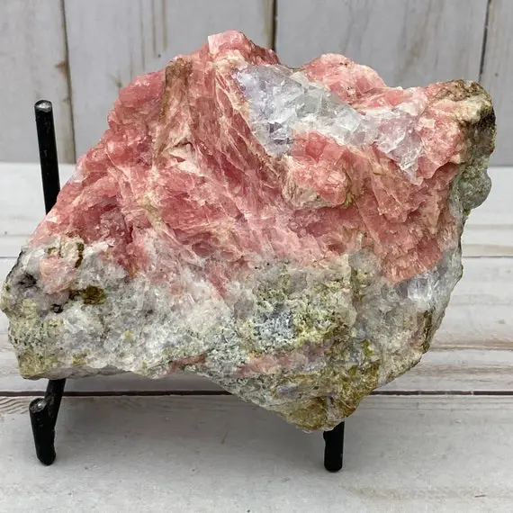 Rhodochrosite With Fluorite | Red Crystal, Red/pink Crystal, Collectible Stone, Rough Rhodochrosite, Raw Red Crystal, Rock Lover Must Have