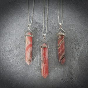 Shop Rhodochrosite Necklaces! Rhodochrosite Gemstone Necklace, Genuine Rhodochrosite, Rhodochrosite Point, Sterling Rhodochrosite Pendant, Gemstone Appeal, GSA | Natural genuine Rhodochrosite necklaces. Buy crystal jewelry, handmade handcrafted artisan jewelry for women.  Unique handmade gift ideas. #jewelry #beadednecklaces #beadedjewelry #gift #shopping #handmadejewelry #fashion #style #product #necklaces #affiliate #ad