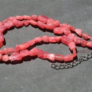 Shop Rhodochrosite Necklaces! Rhodochrosite necklace,Raw Rhodochrosite beaded necklace, pink beaded necklaces, natural Rhodochrosite necklace, Gemstone jewelry | Natural genuine Rhodochrosite necklaces. Buy crystal jewelry, handmade handcrafted artisan jewelry for women.  Unique handmade gift ideas. #jewelry #beadednecklaces #beadedjewelry #gift #shopping #handmadejewelry #fashion #style #product #necklaces #affiliate #ad