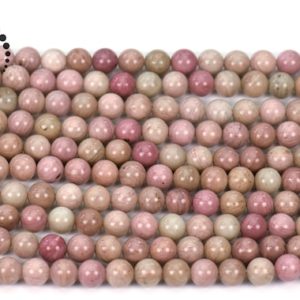 Shop Rhodochrosite Round Beads! Rhodonite smooth round beads,Rhodochrosite round beads,natural,gemstone,diy,loose beads, Pink color, 8mm,15" full strand | Natural genuine round Rhodochrosite beads for beading and jewelry making.  #jewelry #beads #beadedjewelry #diyjewelry #jewelrymaking #beadstore #beading #affiliate #ad