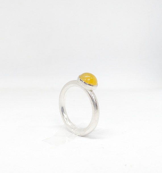 Silverring With Aragonite - Silver Ring With Yellow Stone - Statement Ring - 925 Silverring With Yellow Aragonite - Mothers Gift