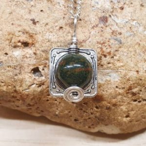 Shop Bloodstone Pendants! Small Bloodstone pendant. March birthstone. Reiki jewelry uk. Silver plated square frame necklace. 10mm stone | Natural genuine Bloodstone pendants. Buy crystal jewelry, handmade handcrafted artisan jewelry for women.  Unique handmade gift ideas. #jewelry #beadedpendants #beadedjewelry #gift #shopping #handmadejewelry #fashion #style #product #pendants #affiliate #ad
