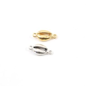 Shop Jewelry Connectors! Small Cowrie Shell Connector 2 Link Seashell Charm Pendant in Vermeil Gold or Sterling Silver Ocean Nature Sea Beach Life Ocean Hawaii | Shop jewelry making and beading supplies, tools & findings for DIY jewelry making and crafts. #jewelrymaking #diyjewelry #jewelrycrafts #jewelrysupplies #beading #affiliate #ad