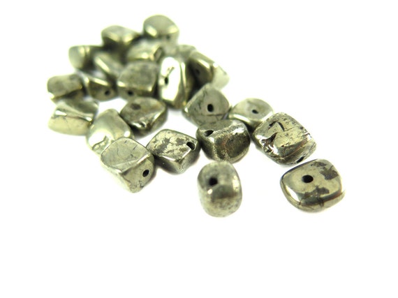 Smooth Pyrite Nugget Beads - (20x) Ns601