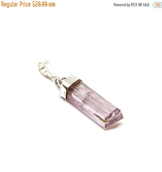 Natural Kunzite Pendant, Necklace, Sterling Silver 92.5, Length- 1.60 Inches, Pink Kunzite