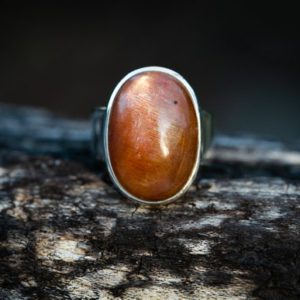 Shop Sunstone Rings! Sunstone Ring 5 – Sunstone cabochon ring in Sterling Silver Size 5 – Sunstone Jewelry – Sunstone Sterling Silver Ring – orange sunstone ring | Natural genuine Sunstone rings, simple unique handcrafted gemstone rings. #rings #jewelry #shopping #gift #handmade #fashion #style #affiliate #ad