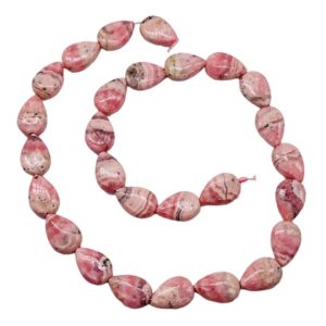 Shop Rhodochrosite Bead Shapes! Sweet Pink Rhodochrosite 15x10mm Teardrop Bead Strand | 27 Beads | | Natural genuine other-shape Rhodochrosite beads for beading and jewelry making.  #jewelry #beads #beadedjewelry #diyjewelry #jewelrymaking #beadstore #beading #affiliate #ad