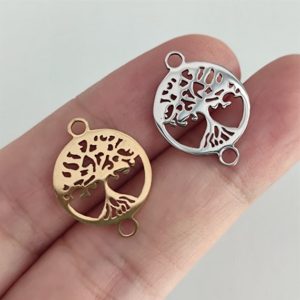 Shop Jewelry Connectors! Tree Of Life Connector Charm Stainless Steel | Shop jewelry making and beading supplies, tools & findings for DIY jewelry making and crafts. #jewelrymaking #diyjewelry #jewelrycrafts #jewelrysupplies #beading #affiliate #ad