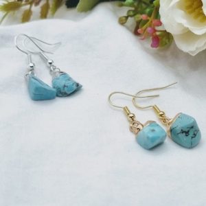 Shop Turquoise Earrings! Turquoise Raw earrings Irregular natural stone earrings Gemstone Earrings Turquoise jewelry Turquoise earrings Turquoise simple everyday | Natural genuine Turquoise earrings. Buy crystal jewelry, handmade handcrafted artisan jewelry for women.  Unique handmade gift ideas. #jewelry #beadedearrings #beadedjewelry #gift #shopping #handmadejewelry #fashion #style #product #earrings #affiliate #ad