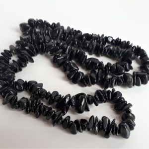 Shop Onyx Chip & Nugget Beads! Vintage weighty chunky nugget tumbled beads black onyx necklace, onyx necklace, | Natural genuine chip Onyx beads for beading and jewelry making.  #jewelry #beads #beadedjewelry #diyjewelry #jewelrymaking #beadstore #beading #affiliate #ad