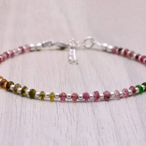 Shop Watermelon Tourmaline Bracelets! Watermelon Tourmaline Bracelet, Sterling Silver Gold Filled Beads, Watermelon Tourmaline Jewelry, Shaded, Ombre, October Birthstone | Natural genuine Watermelon Tourmaline bracelets. Buy crystal jewelry, handmade handcrafted artisan jewelry for women.  Unique handmade gift ideas. #jewelry #beadedbracelets #beadedjewelry #gift #shopping #handmadejewelry #fashion #style #product #bracelets #affiliate #ad