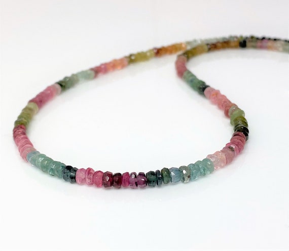 Watermelon Tourmaline Necklace, Sterling Silver, October Birthstone, Dainty Gemstone Jewellery, Necklaces For Women